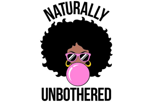 Naturally Unbothered: A Graphic Design of a Bubblegum-Chewing Character with a Pink Bubble and Pink Sunglasses