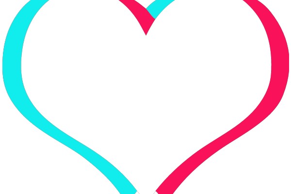 Vibrant Digital Art: A Heart-Shaped Design with a Curved Line