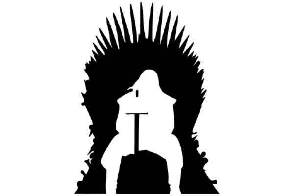 Silhouette of a Figure on a Throne, with a Spiky Crown