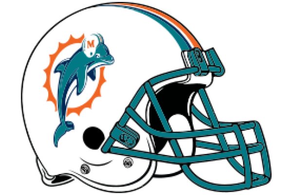 Miami Dolphins Football Helmet with Dolphin Logo