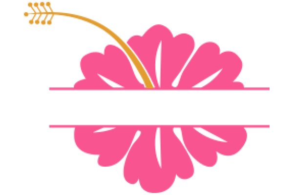 Stylized Pink Flower with a Yellow Stem