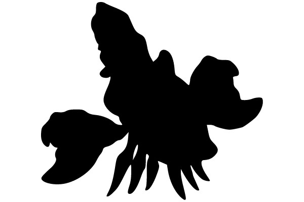 Silhouette of a Sea Creature with a Fin and Tail