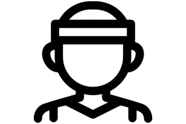 A Minimalist Icon of a Head with Headphones