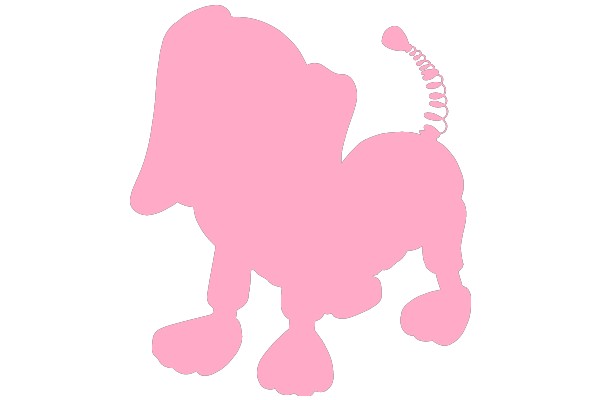 A Pink Cartoon Lion with a Curly Tail