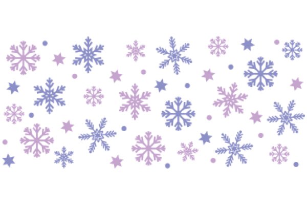 Whimsical Winter Wonderland: A Purple and Blue Snowflake Pattern