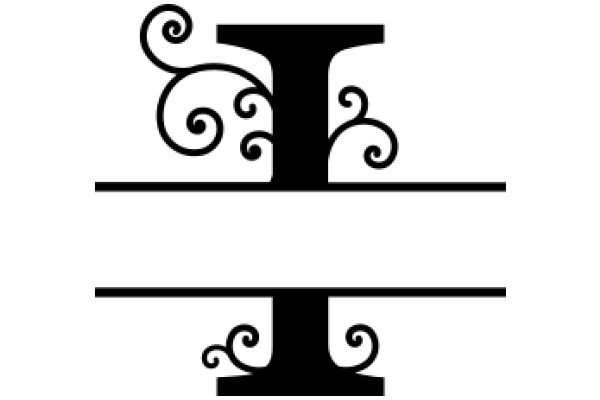 Stylized Letter 'L' with Decorative Swirls