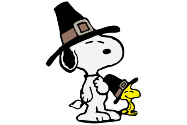 A Festive Scene: Snoopy and Woodstock Celebrate Halloween