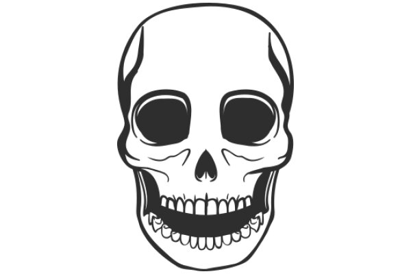 Stylized Skull Icon with Smiling Teeth