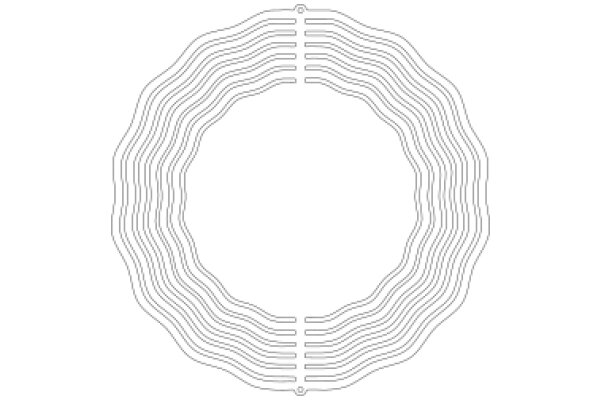 Simplified Geometric Design: A Circle Surrounded by Curved Lines