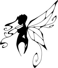 Stylized Black and White Butterfly Design