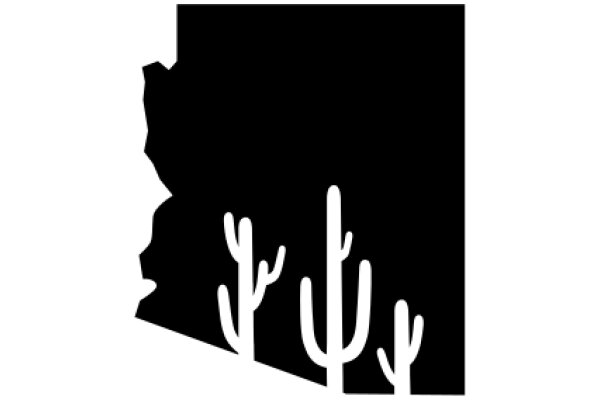 Silhouette of Cacti and State Outline