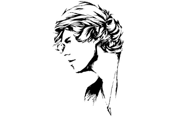 Stylized Portrait of a Person with a Side Profile View