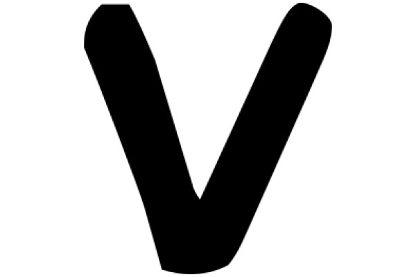 Simplicity in Design: A Black 'V' on a White Background