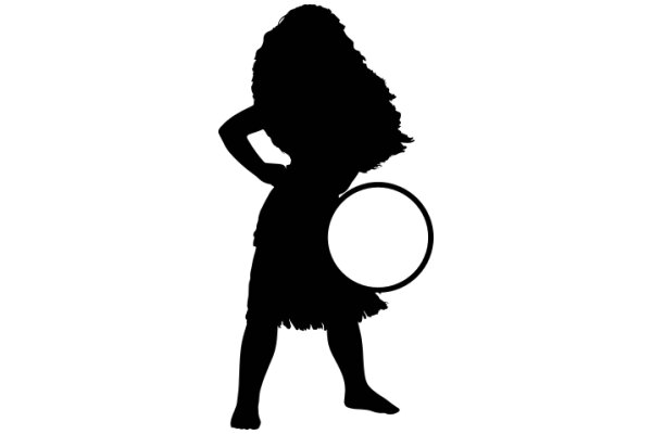 Silhouette of a Hula Dancer with a Hula Hoop