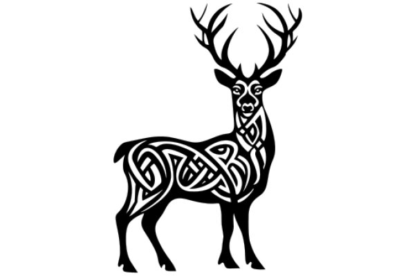 Stylized Deer Silhouette with Intricate Designs