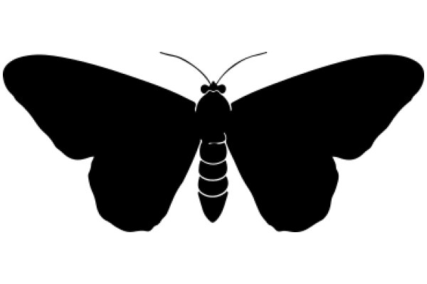 A Striking Black Silhouette of a Butterfly