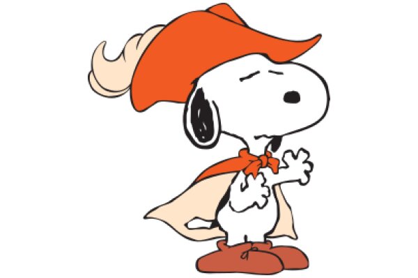 Snoopy, the Beloved Beagle, in His Iconic Red Hat and Cape