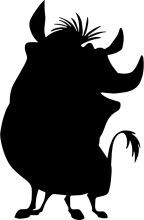 Silhouette of a Playful Pig Character