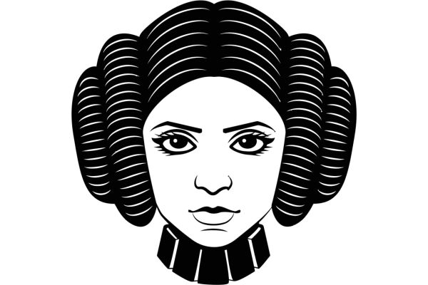 Stylized Portrait of a Woman with Elegant Hair and a Chic Neckline