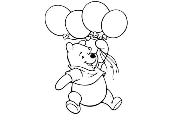 Winnie the Pooh: A Playful Adventure with Balloons