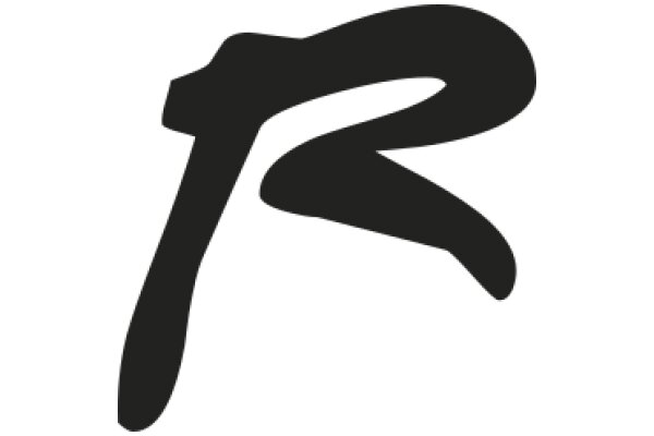 Stylized Letter R in Black