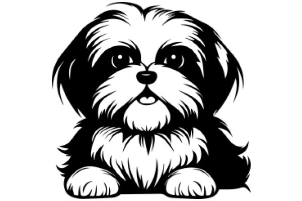 Stylized Illustration of a Shaggy Dog