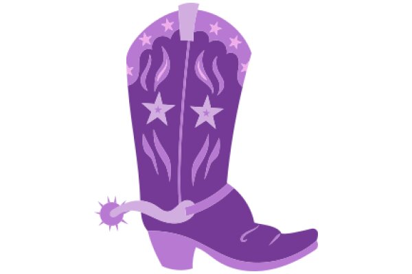 Stylish Purple Cowboy Boot with Star Design