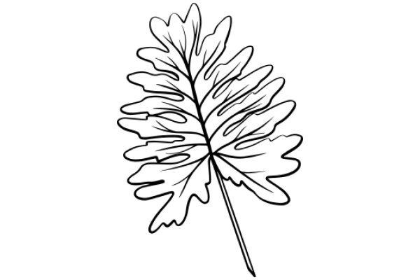 Stylized Drawing of a Maple Leaf with a Stem