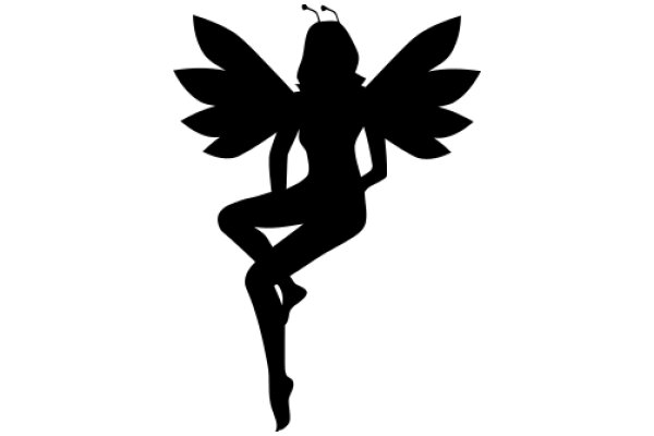 Silhouette of a Female Figure with Butterfly Wings