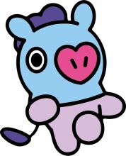 Adorable Cartoon Character: A Blue Bunny with a Pink Heart