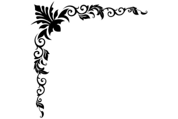 Elegant Black Floral Design on White Background