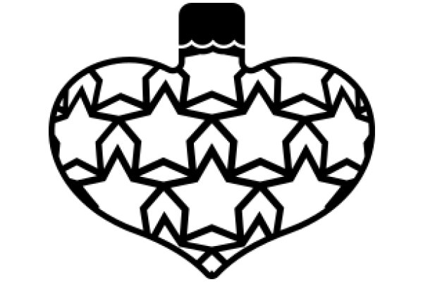 Stylized Star Pattern with a Heart-shaped Center