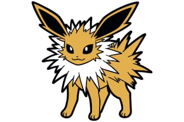 Stylized Illustration of a Happy Eevee Pokémon