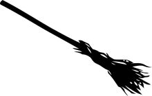 A Silhouette of a Broomstick in Flight