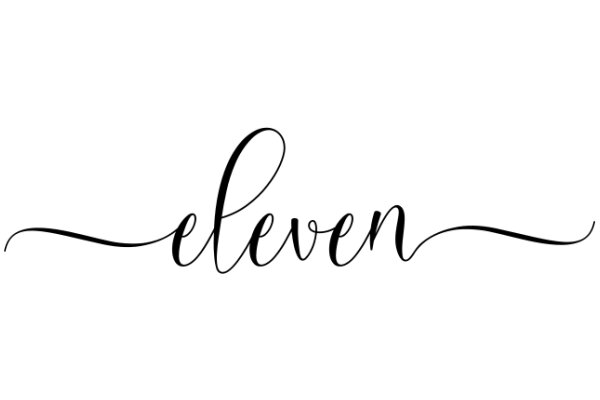 Elegant Typography: The Word 'Eleven' in a Stylized Font