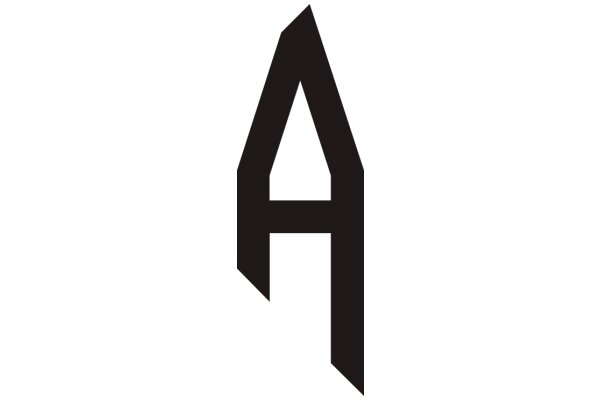 Stylized Black Letter 'A' on a White Background