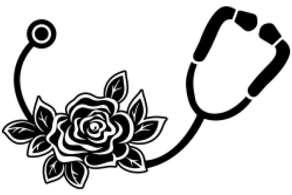 Stylized Medical Logo with Rose and Stethoscope