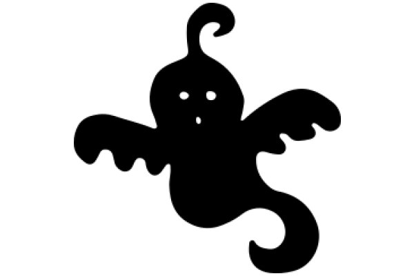 A Silhouette of a Ghost-like Figure with Wings