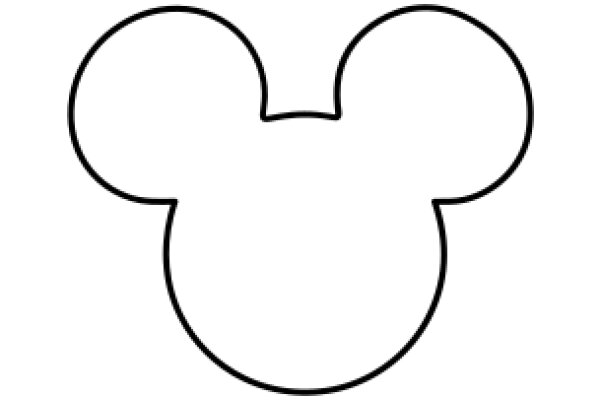 Simplistic Line Drawing of Mickey Mouse Ear