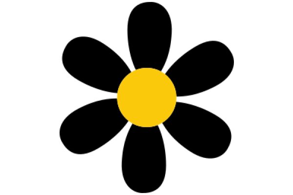 Simplistic Black and Yellow Flower Logo