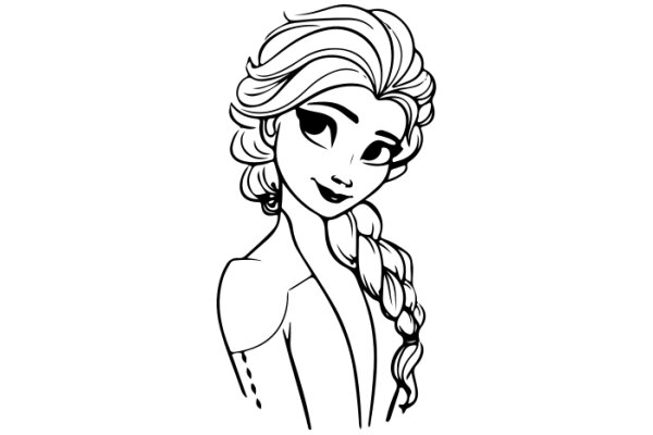 Stylized Portrait of a Female Character with Blonde Hair and a Braid