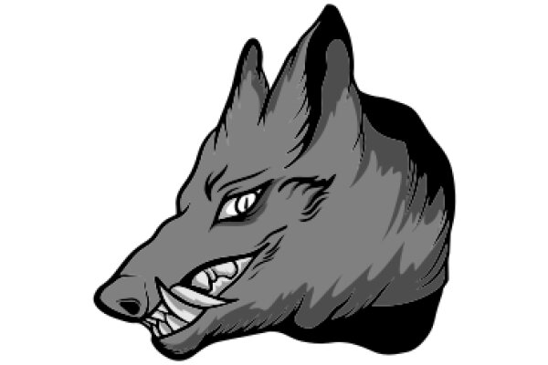 A Stylized Gray Wolf Illustration