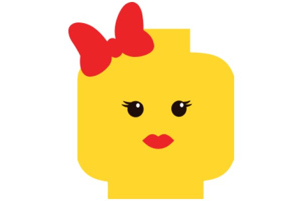 A Yellow Character with a Red Bow and a Red Lipstick