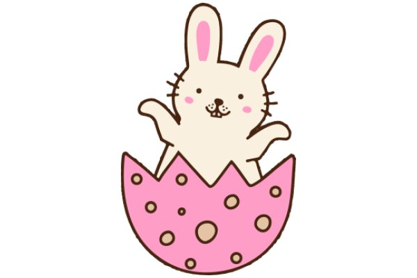 Adorable Easter Bunny in a Pink Egg