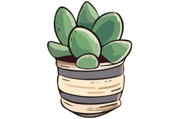 A Cute Illustration of a Potted Cactus