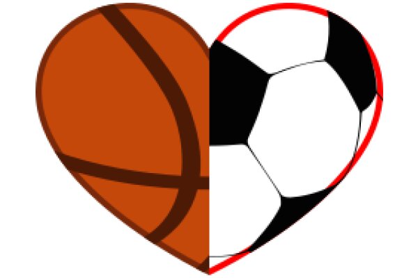 A Heartfelt Tribute to Sports: A Basketball and Soccer Heart