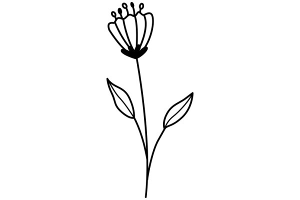 Simplicity in Nature: A Line Drawing of a Flower