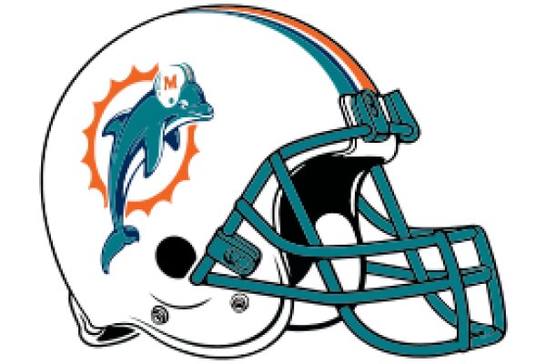 Miami Dolphins Football Helmet with Dolphin Logo