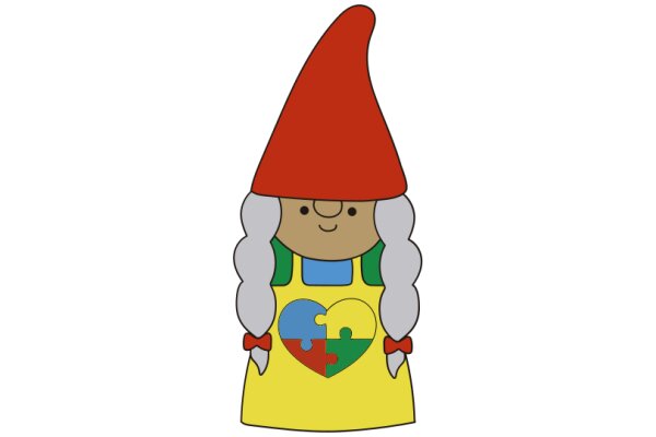 A Whimsical Character: A Gnome with a Heart-Shaped Apron