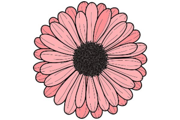 Vibrant Pink Daisy with Black Center